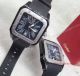2017 Copy Cartier Santos 100 Black Dial Rubber Band 36mm Watch (2)_th.jpg